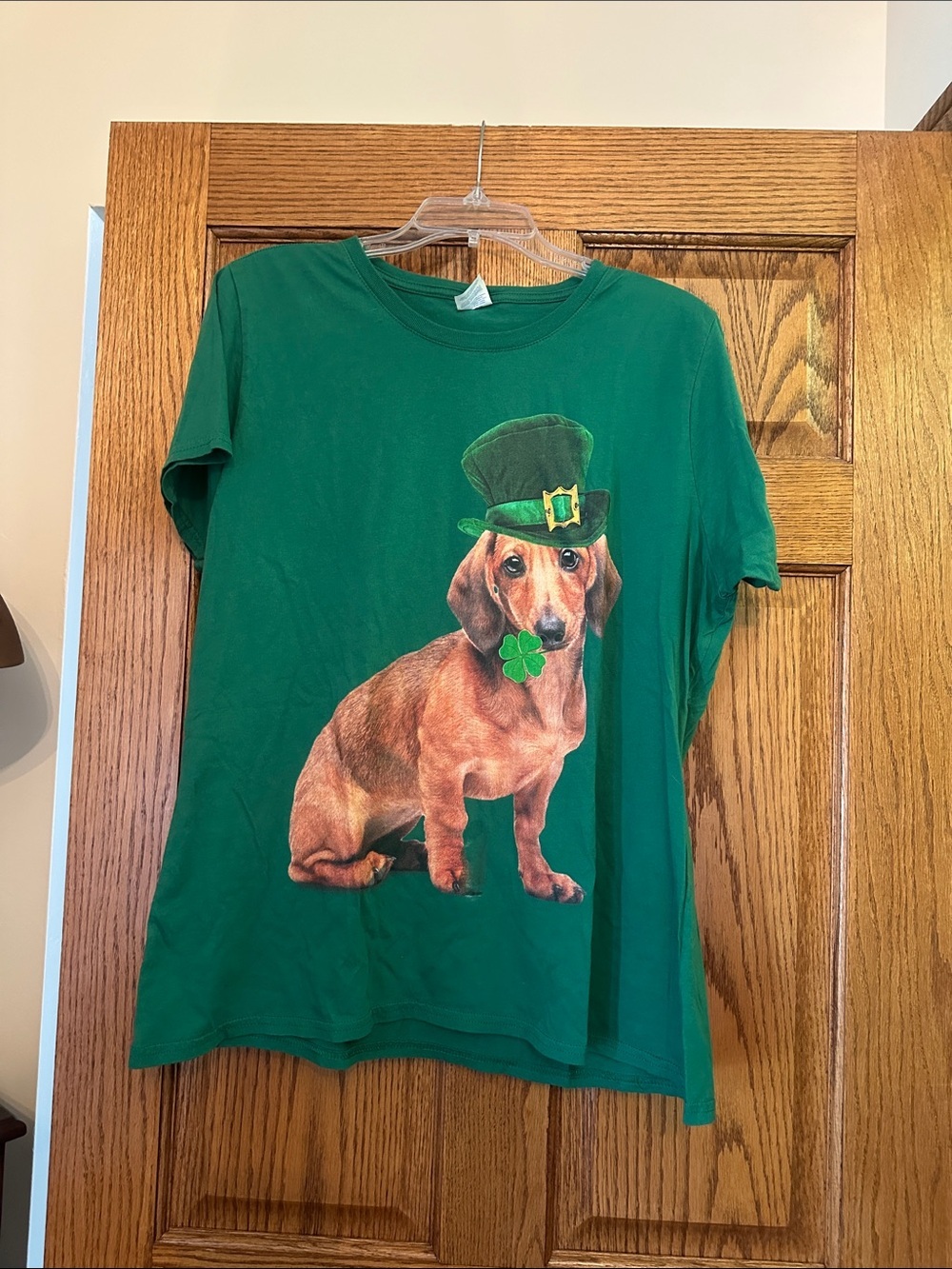 Unbranded Green Dachshund St. Patrick's Day Dog T-Shirt